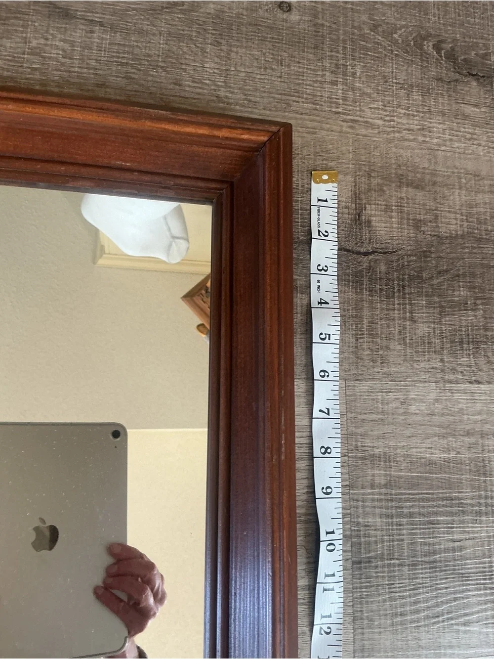 Vintage Wood Framed Wall Mirror 19.5